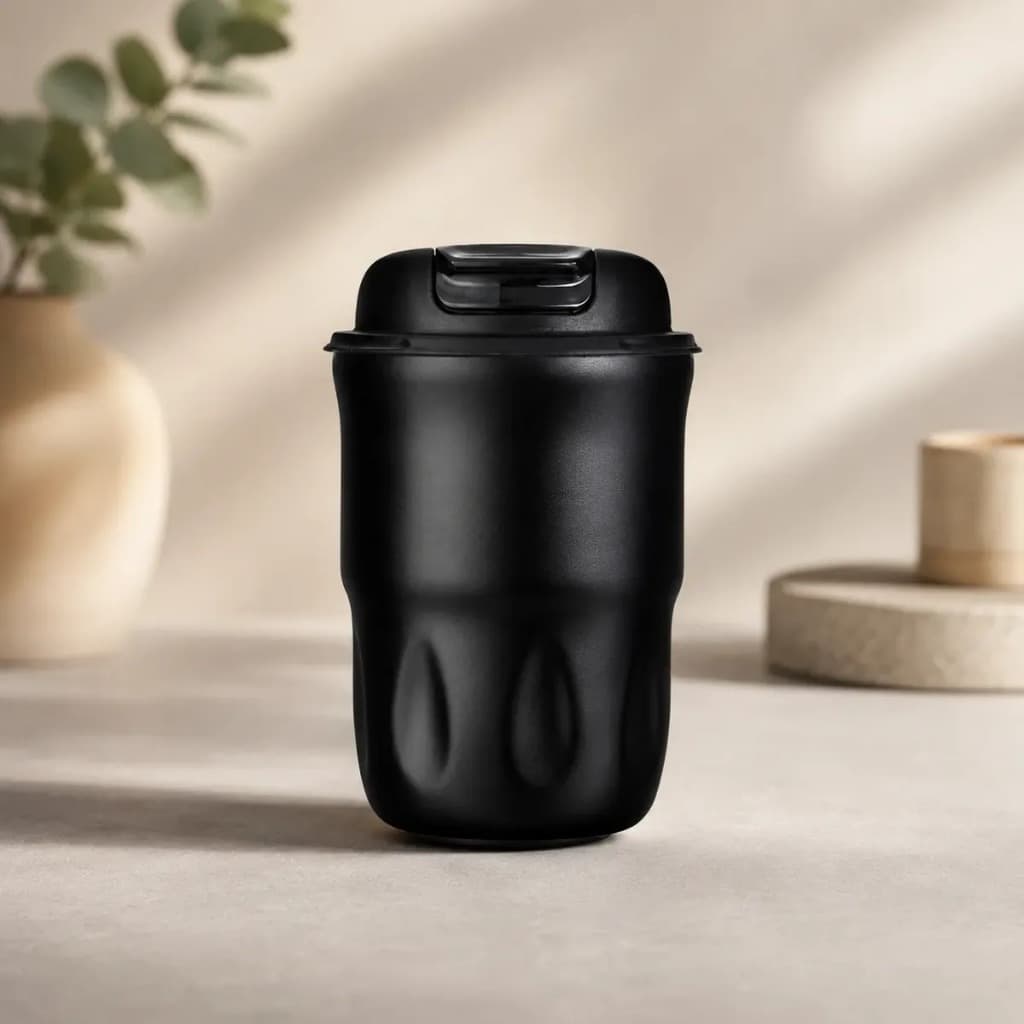 Copos Termico Com Alça 350ml -Base derrapante -Aço Inox- 1 Unidade