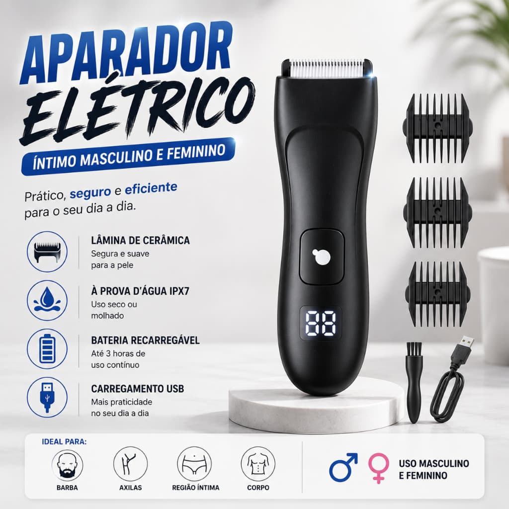Removedor Elétrico De Pêlos De Partes Íntimas Masculinas Aparador De Cabelo Para Homens E Mulheres