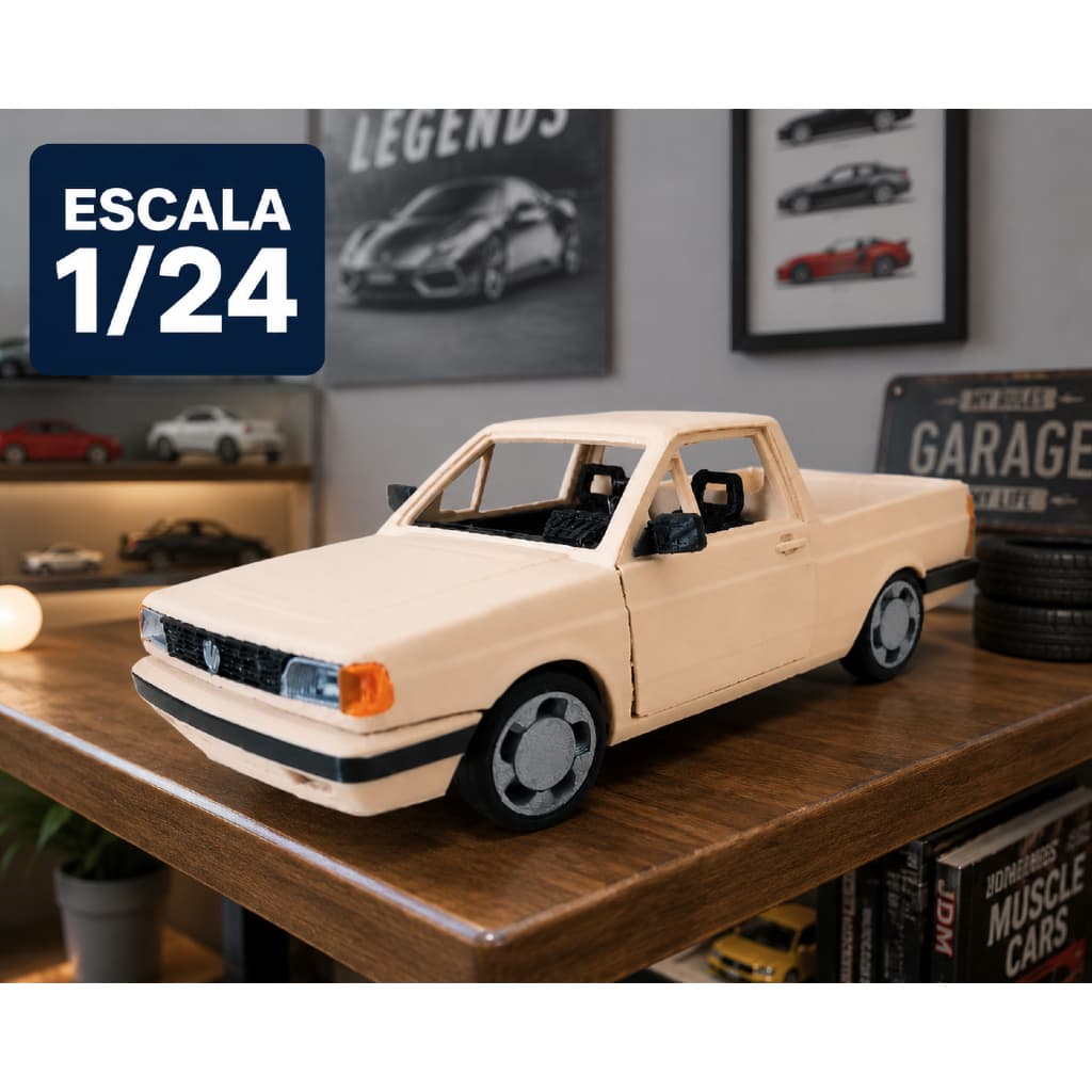 Miniatura Saveiro Quadrada 1/24 Personalizada | Carro 3D Colecionável Detalhado + Escolha de Cor