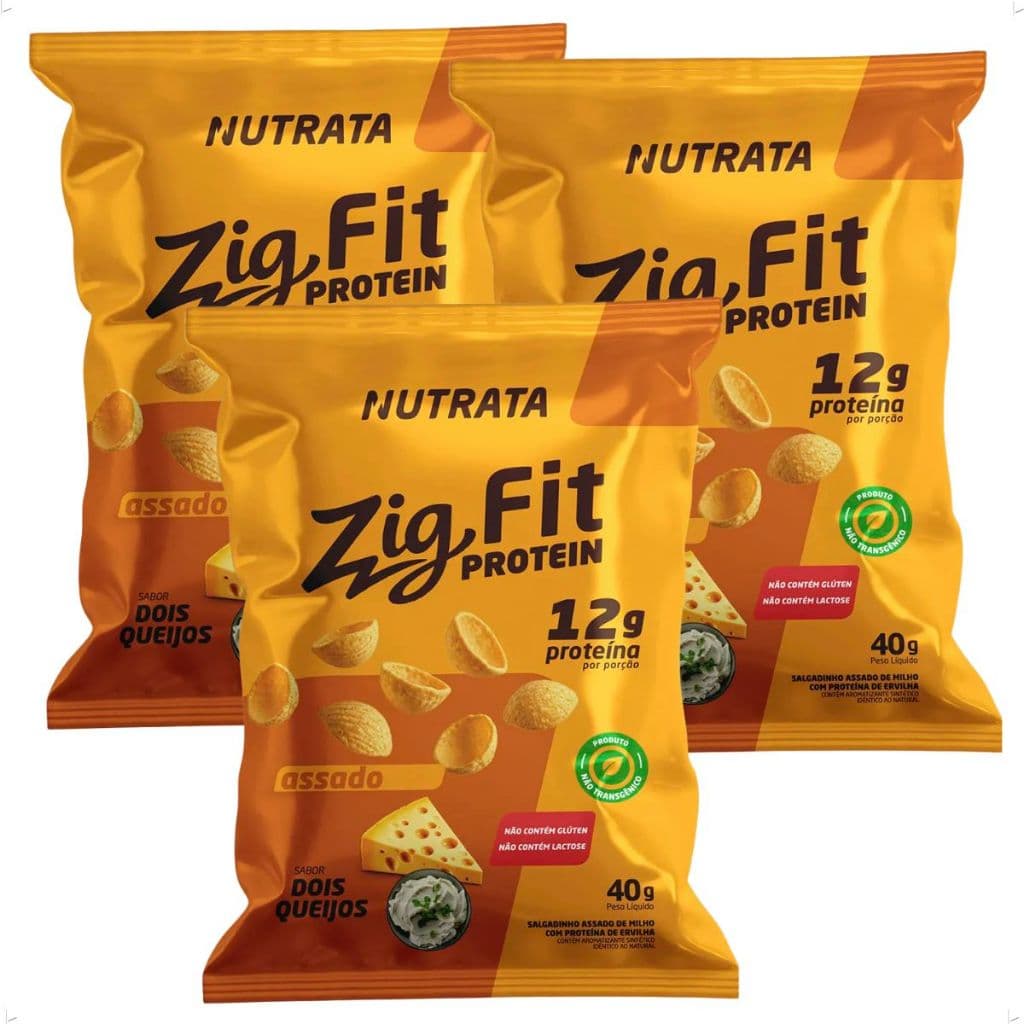 Salgado Proteico Nutrata Zig Fit Protein 40g - Dois Queijos 03 Unidades