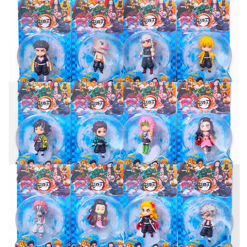 Kit 2 Bonecos Demon Slayer Kimetsu no Yaiba Anime Coleção 10cm