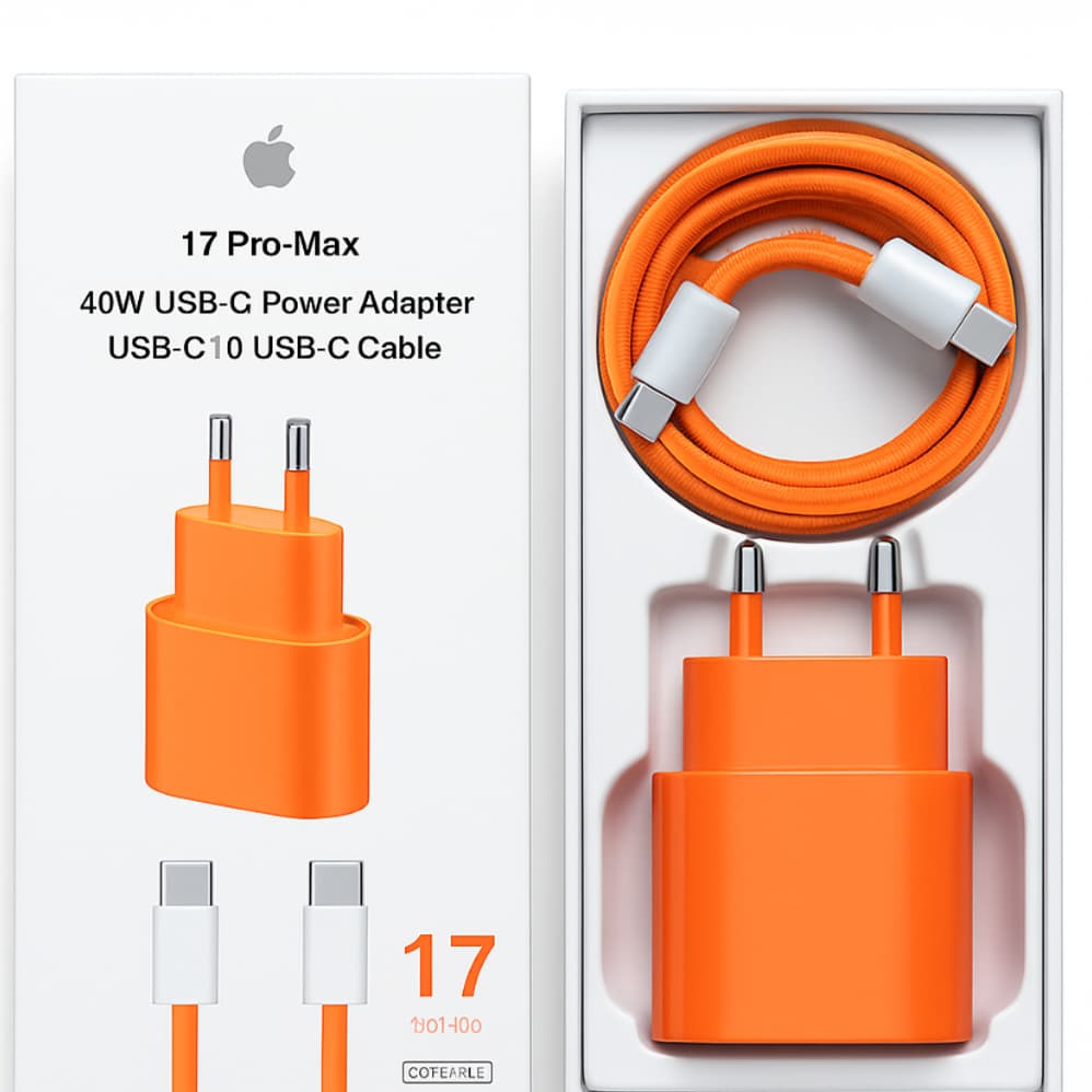 Carregador IPhone 17 16 15 Pro Max 40w Kit Completo Fonte  + Cabo Tipo C USB-C