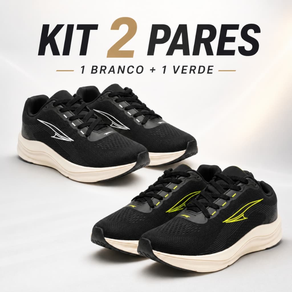 Kit 2 Pares Tênis Confortável Caminhada Treino Leveza Extrema Mesh Solado Em Eva