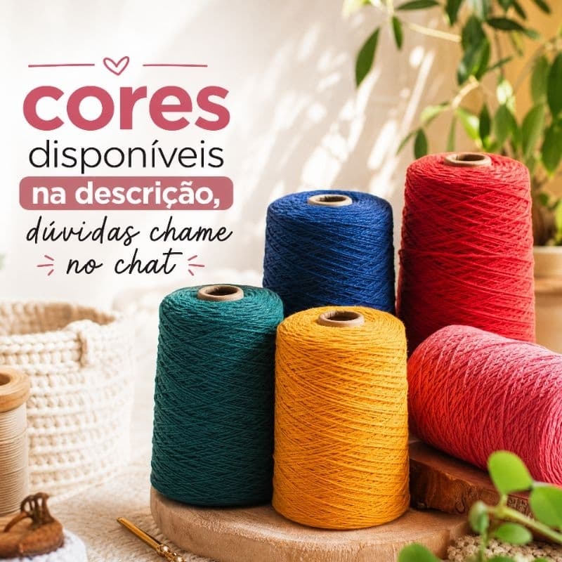 Kit 3 cones de 1kg barbantes fio 6 crochê/tricô/macrame