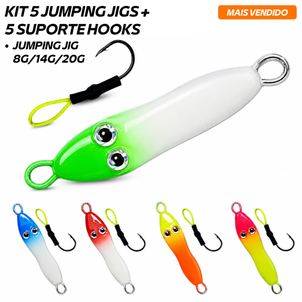 Micro Jumping Sapinho Jig Speed Slow Jigging 5un + Assist Hook Suporte Anzol 5un