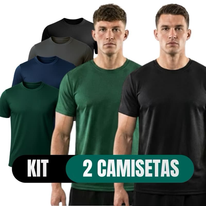 Kit 2 Camisetas Dry Fit Esportiva Alta Qualidade Corrida Treino e Dia a Dia