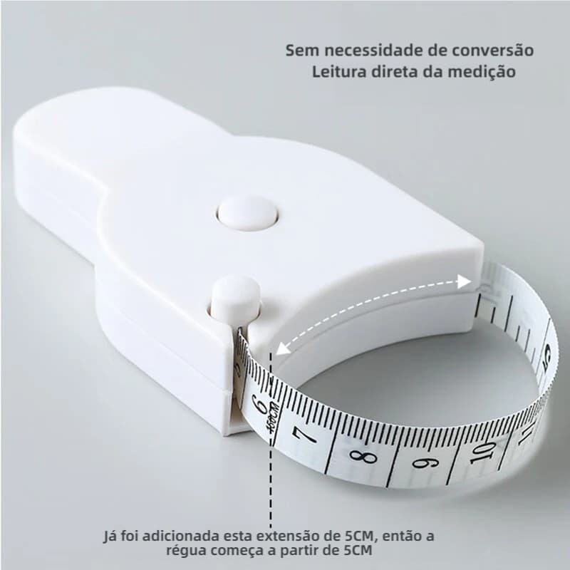Fita Métrica Corporal Retrátil 150cm Trena Fitness Antropométrica Medidas Cintura Academia