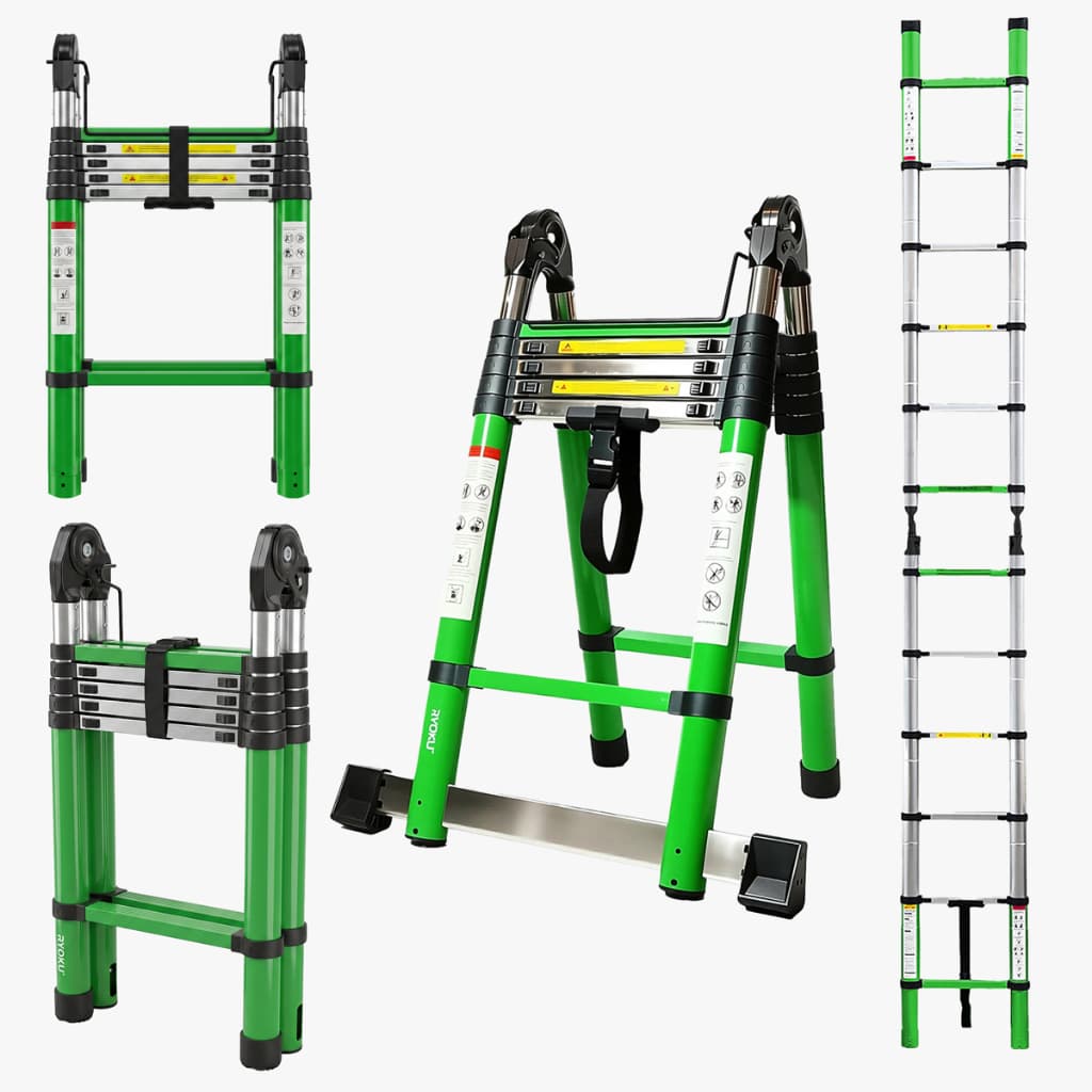Escada Telescópica de Alumínio 5m 13 Degraus Dobravel Multifuncional 150kg