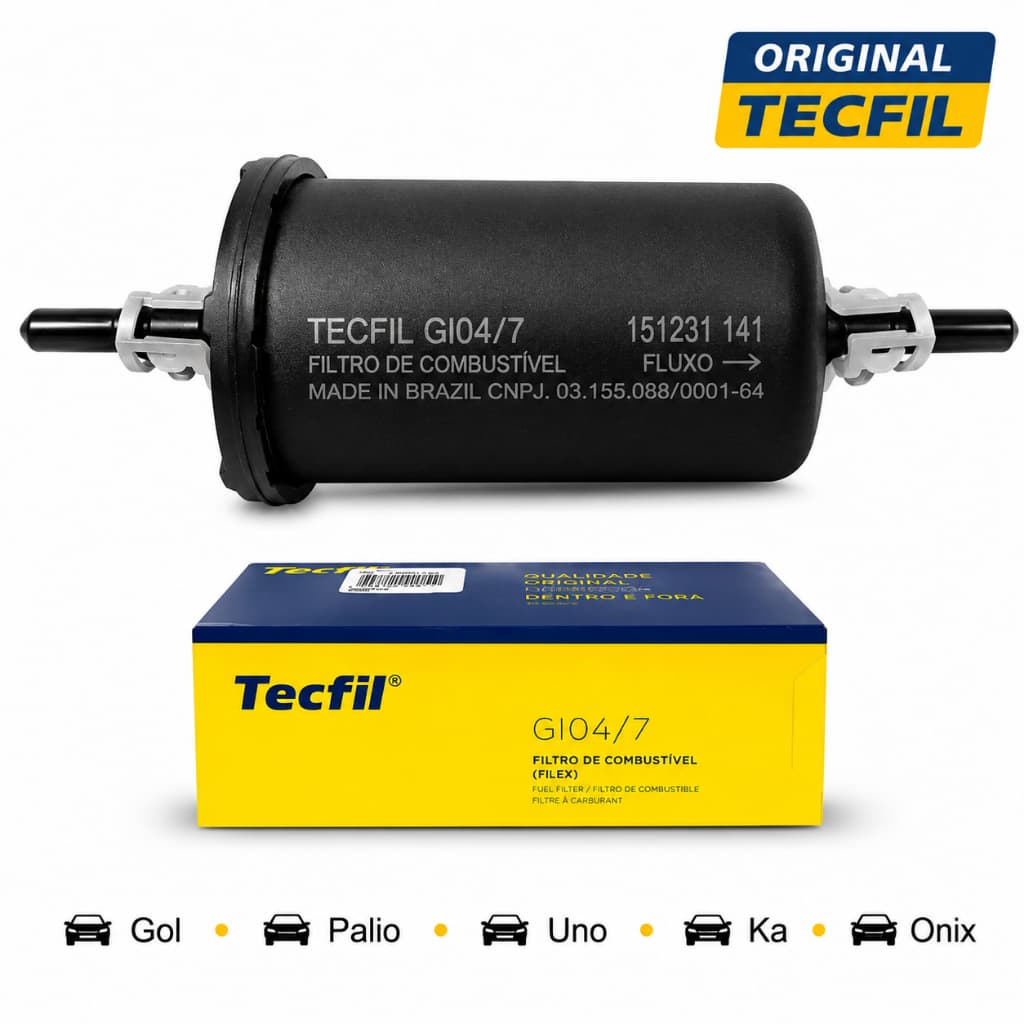 Filtro Combustível Tecfil GI04/7 Gol Palio Argo Cronos  Onix Etios Corsa Uno Fiesta Ka Flex Gasolina