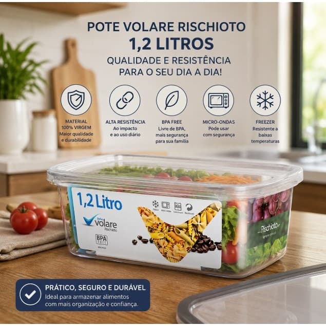 Pote Volare Transparente 1,2 L -Rischioto