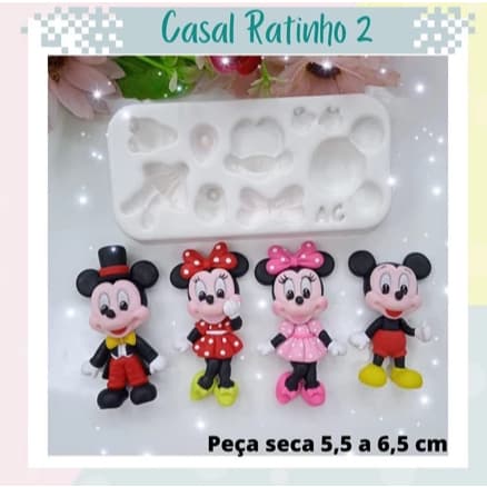 Molde de Silicone/Biscuit - Ratinhos- Artes da Cris