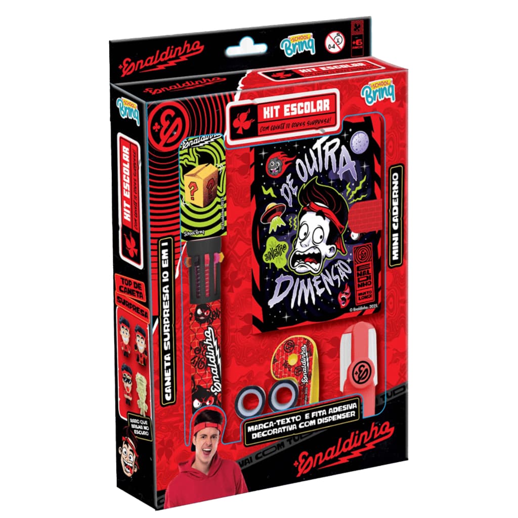 Kit Volta As Aulas Mini Caderno C/caneta 10 Cores Enaldinho