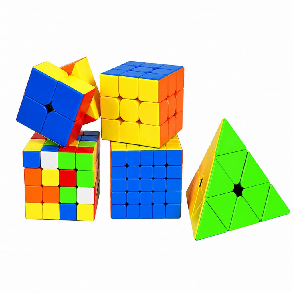 Cubo Mágico Kit 2x2 3x3 4x4 5x5 Pirâmide Cilindro Megaminx Profissional Speed Cube Brinquedo Educativo Criança 6+