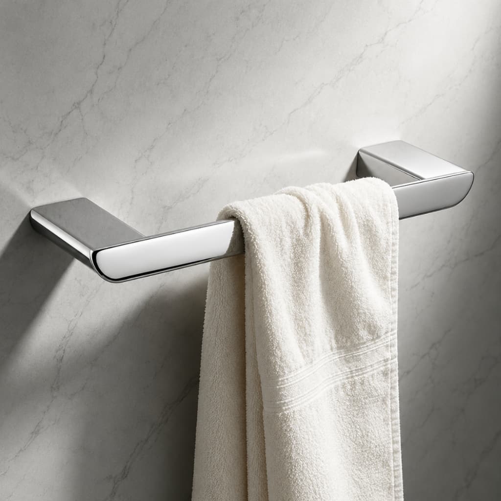 Porta Toalha 30cm Inox Premium 304 Maciço Luxo Banheiro