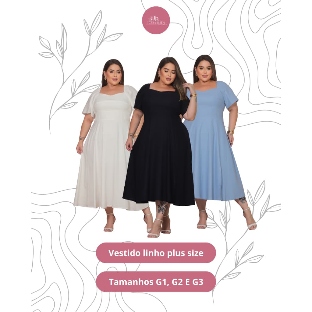 Vestido feminino plus size, comprimento midi, com manga curta e fenda