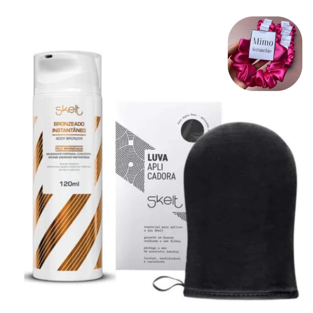 Skelt Bronzeado Instantaneo + Luva Pele Bronzeada Hidratada