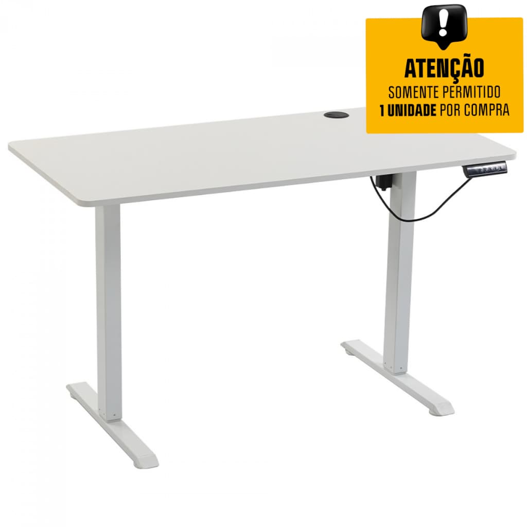 Mesa Para Escritório Dr.Office Balance, Altura Ajustável, Branca, DR-TB12060WA
