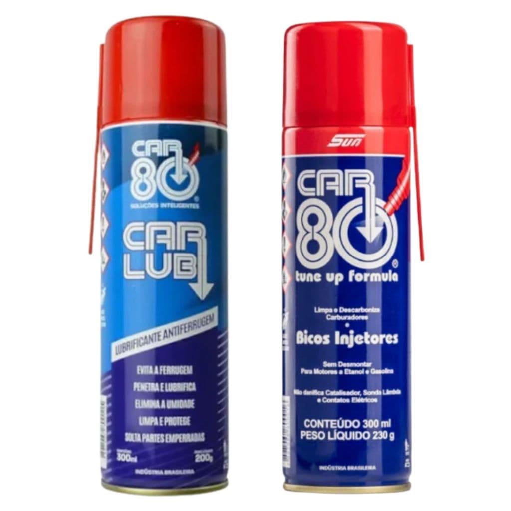Kit Spray Desingripante Carlub E Descarbonizante Car80