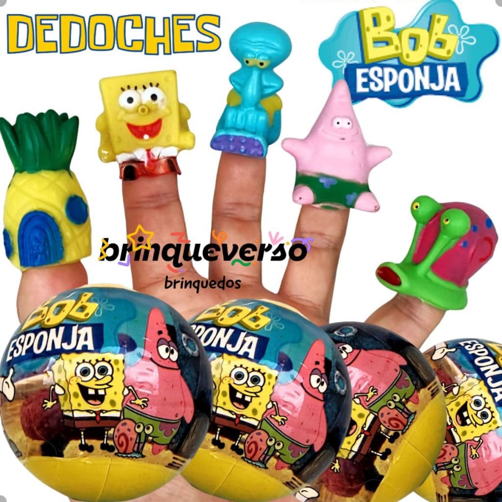 05/12 UN Brinquedo Dedoche Bob Esponja. Kit Brinquedos para Lembrancinhas, Lembrancinha Aniversário