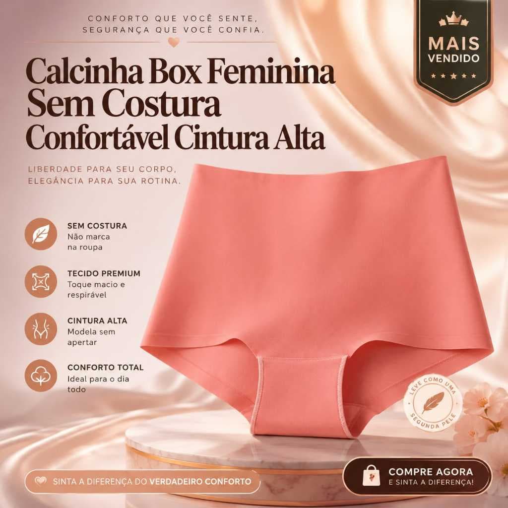Calcinha Boxer Feminina Sem Costura Conforto Diário Microfibra