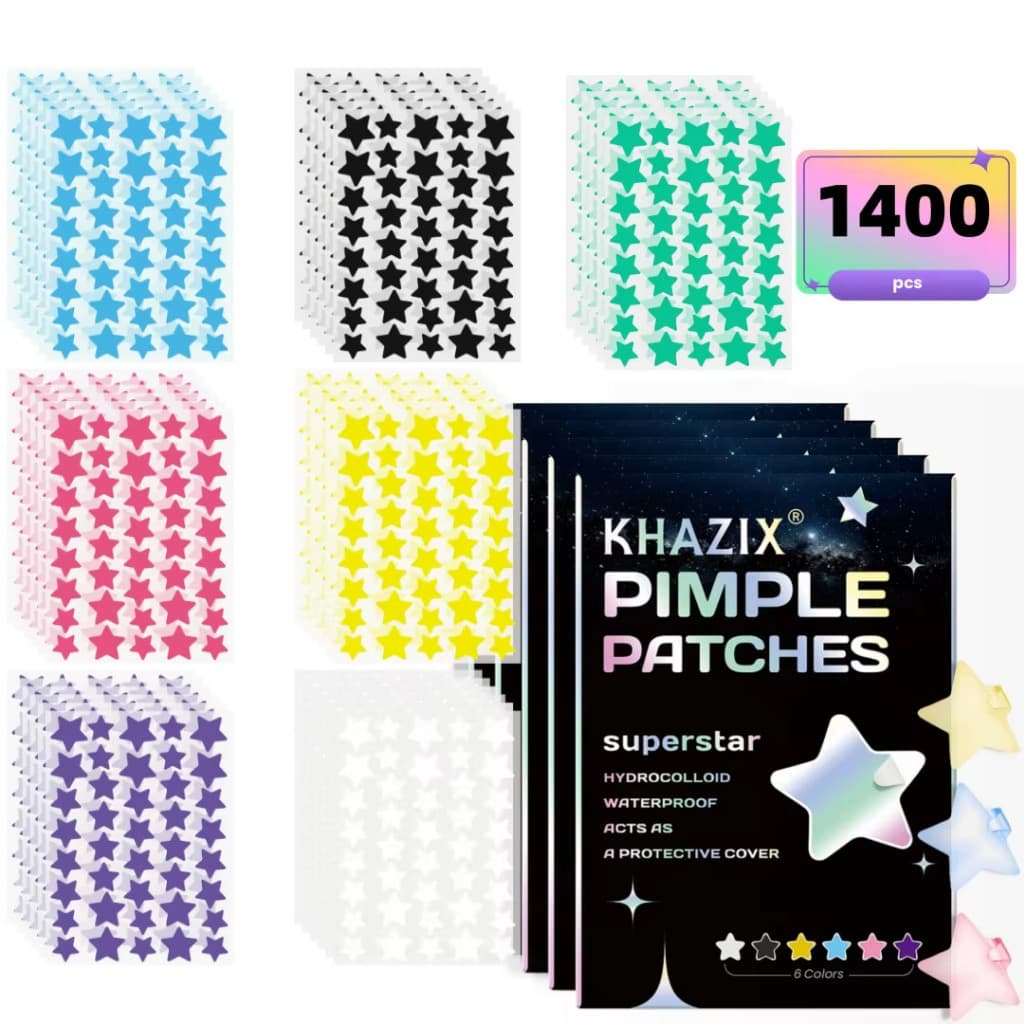Kit 1400 Adesivos Anti Acne Facial Coloridos Ultrafino Hidrocoloide Khazix Removedor de Espinhas