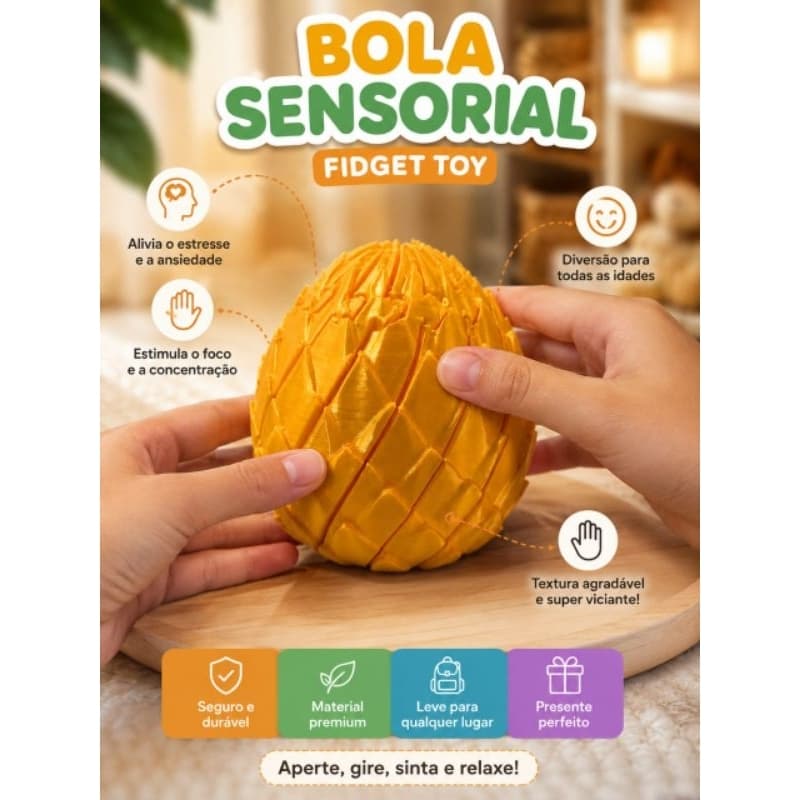 Bola Sensorial Fidget Toy Antiestresse | Brinquedo Sensorial para todas as idades