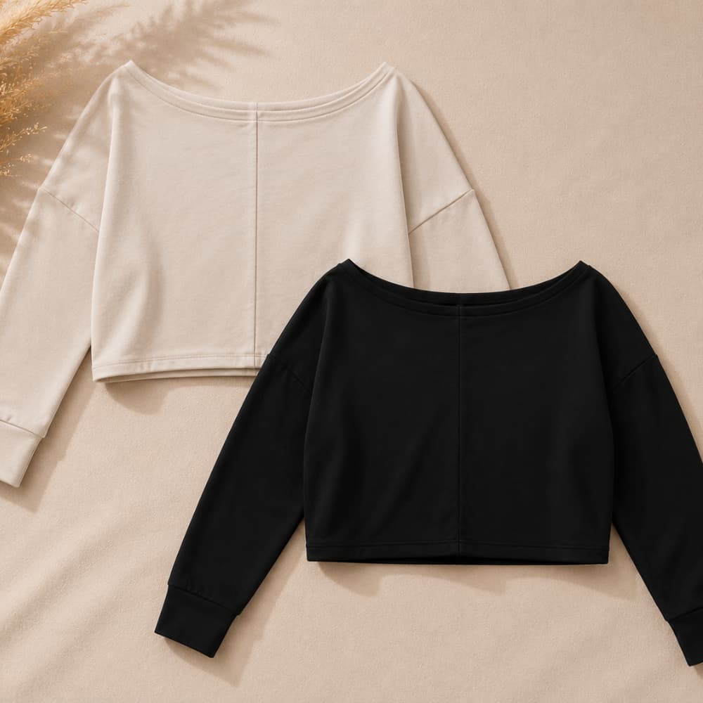 Kit 02 Croppeds Moletom Feminino Manga Longa casual elegante