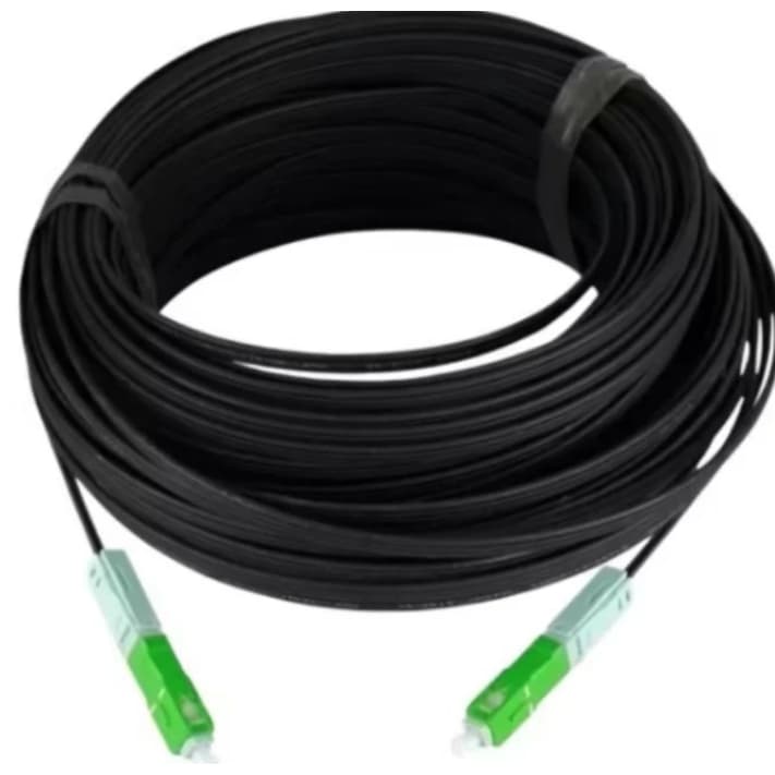 150m Cabo Fibra Óptica Drop com conector SC/APC + emenda fibra