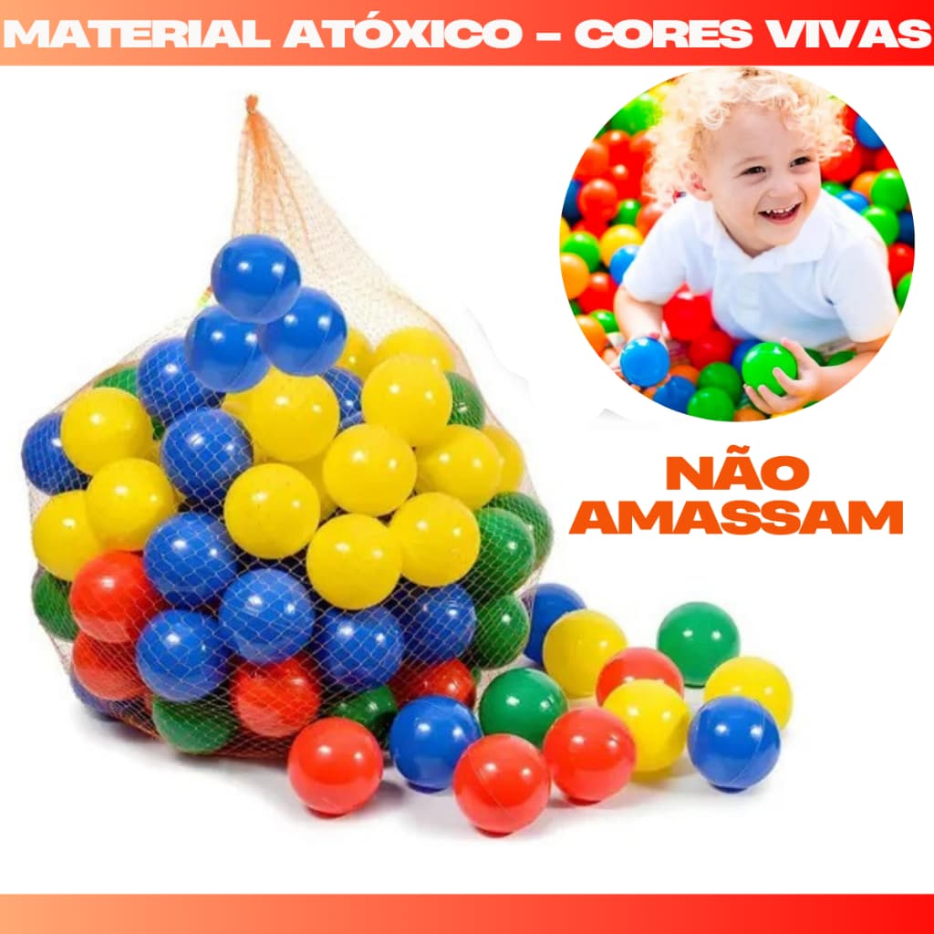 Bolinhas Coloridas Para Piscina 100 unidades Resistente 76mm