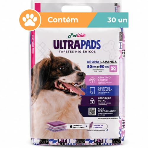 Tapete Higiênico Ultra Pads Lavanda 60x80cm 30 Unidades