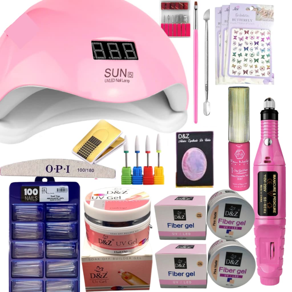 Kit Completo Cabine + Lixadeira Elétrica Motor Caneta + Sun 5 Kit Profissional Para Unhas