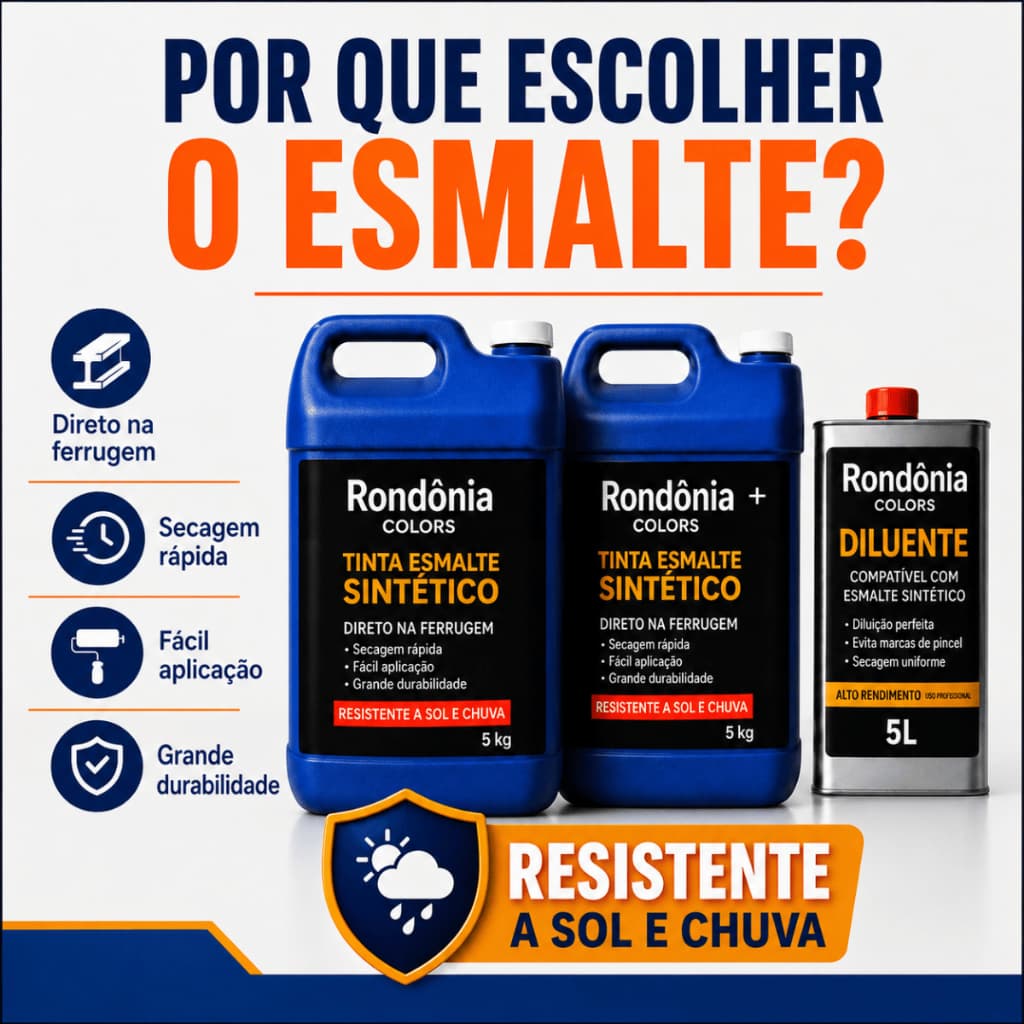 Kit Duplo Tinta Esmalte Sintético 5L Alto Brilho Madeira Ferro Portão Grade Janela Resistente Casa