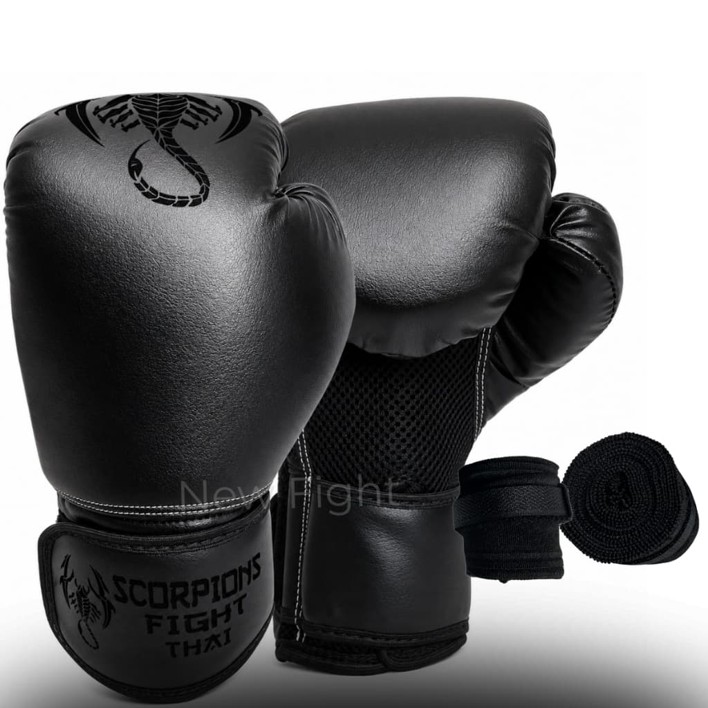 Kit Luvas Muay Thai Boxe Kickboxing + Bandagem