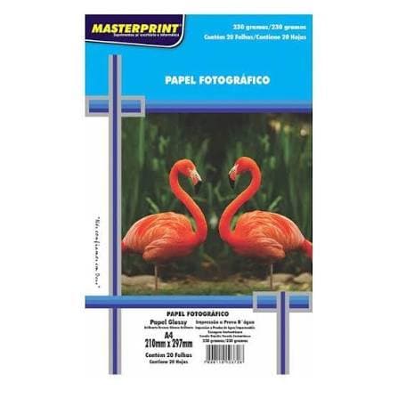 Papel Fotográfico A4 210x297mm 230g Pacote com 20 Folhas