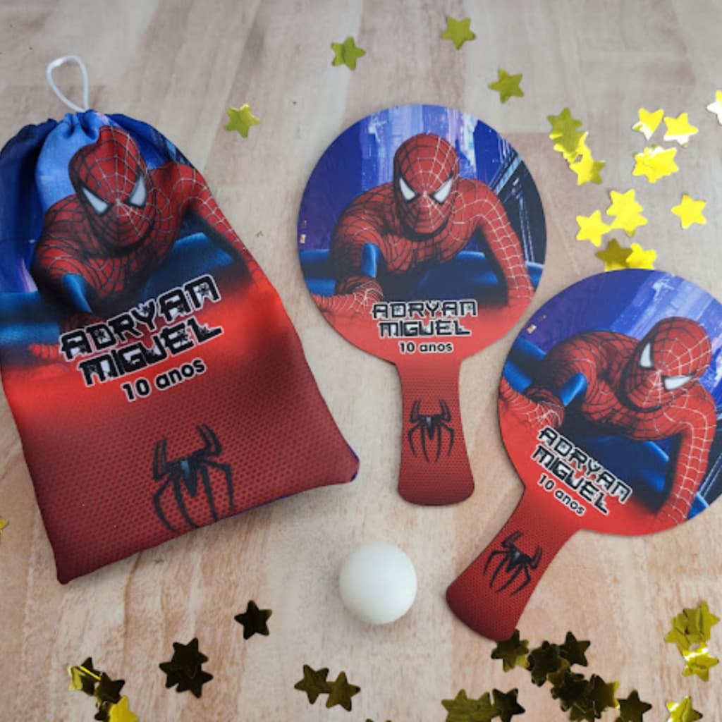 Kit Raquetes Ping Pong com saco de tecido 35 kits Personagens