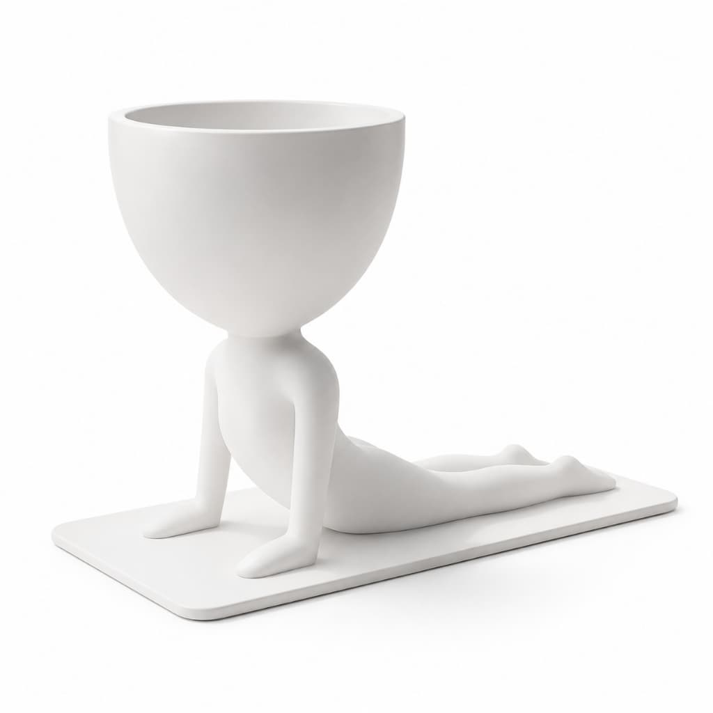 Vaso decorativo suculenta ioga em cima do tapete