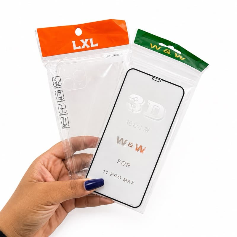 Kit Proteção Completa para IPHONE 11 PRO MAX Capinha Anti-Impacto + Película 3D de Vidro temperado.