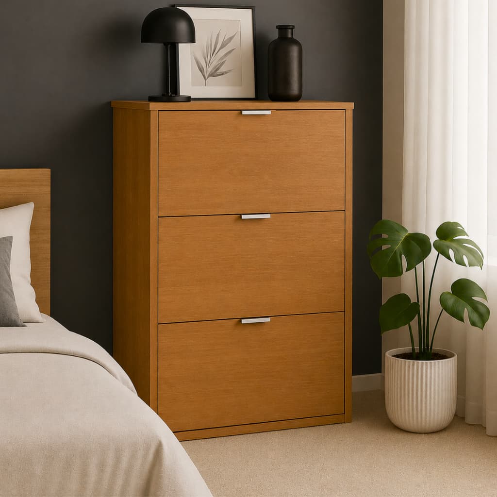 Sapateira Compacta Multiuso 3 Portas Basculantes Ideal para Quarto Hall de Entrada e Closet