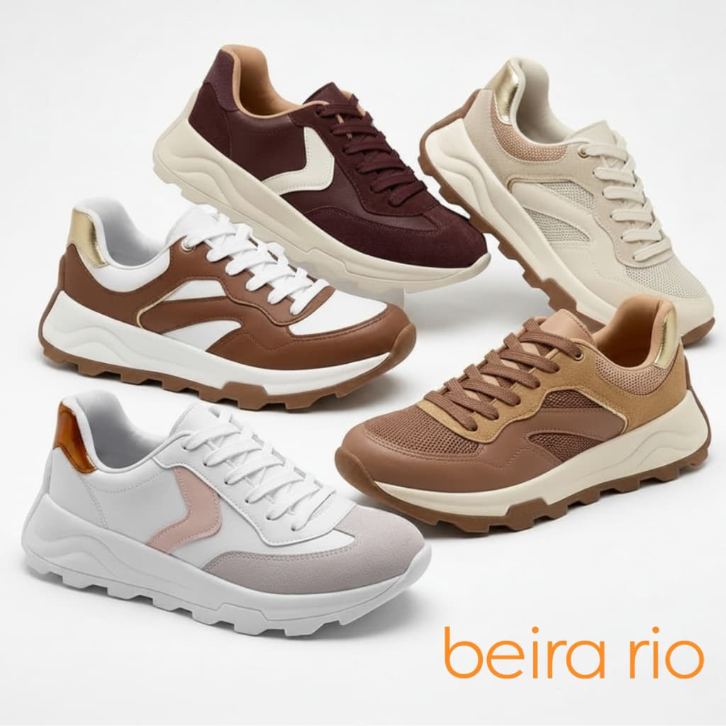 Tênis Feminino Beira Rio Jogging 4328104 Conforto Casual Dia a Dia Macio