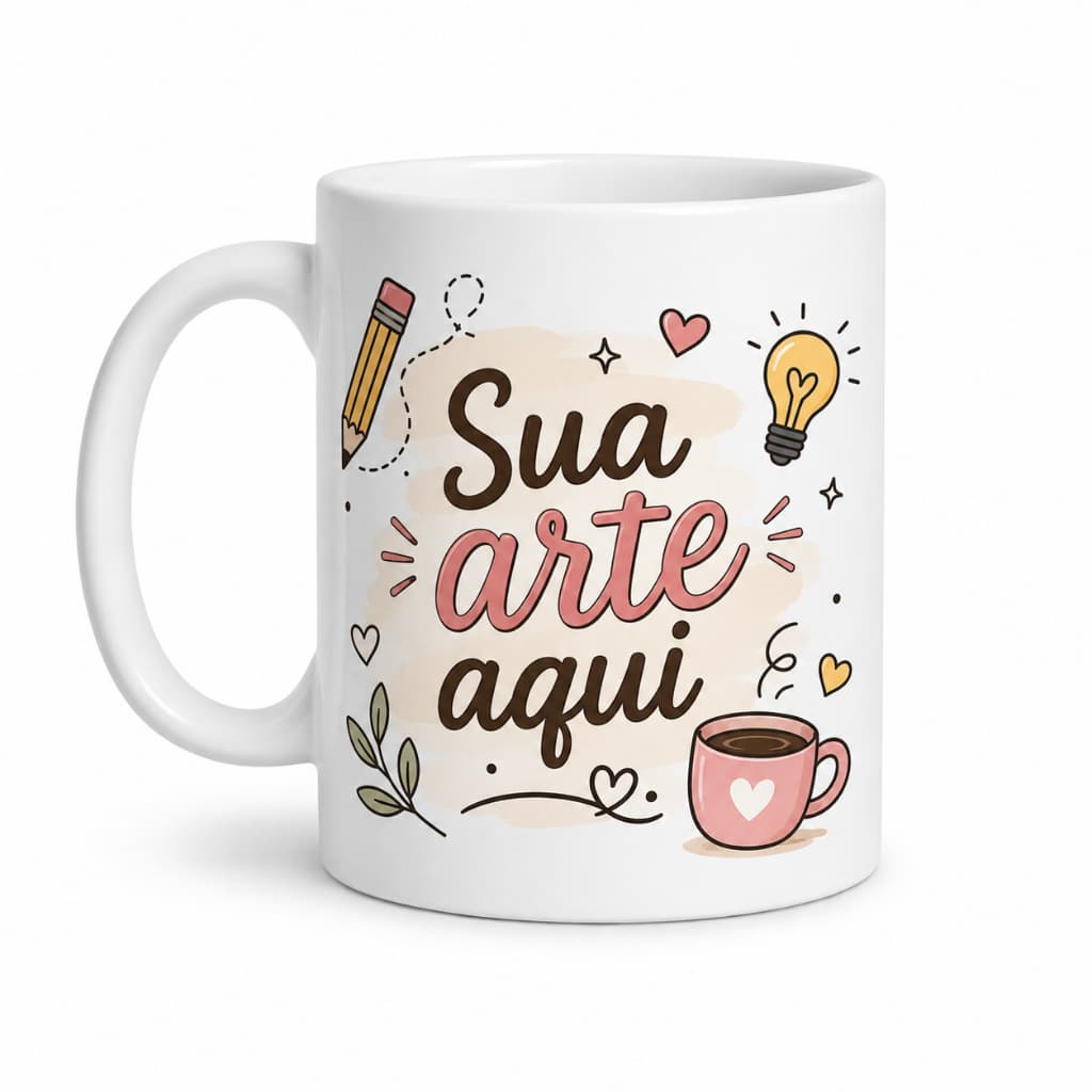 Caneca Personalizada Com Foto Nome Logo Frase 325ml - Presente Criativo Aniversário Natal Lembrancinha cerâmica Sua Arte
