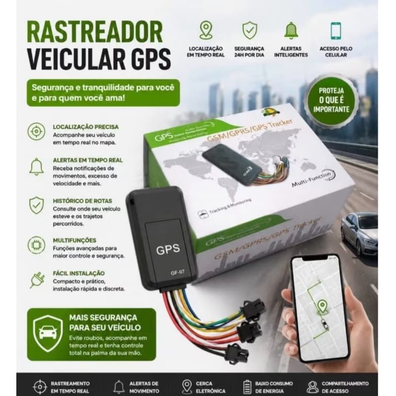 Bloqueador e Rastreador Veicular GT 06 GSM Fácil Instalação.