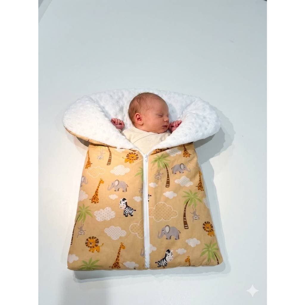 Saco de Dormir casulo para Bebe Plush Pipoquinha com ziper,enxoval,frio,nenê
