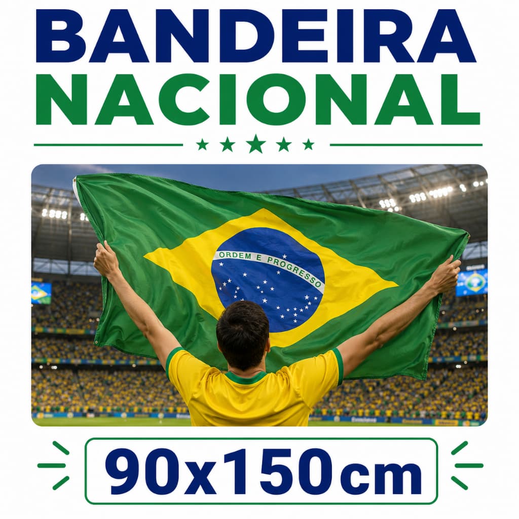 Bandeira Do Brasil Nacional Verde Amarela Para Decoração Eventos Copa Torcida