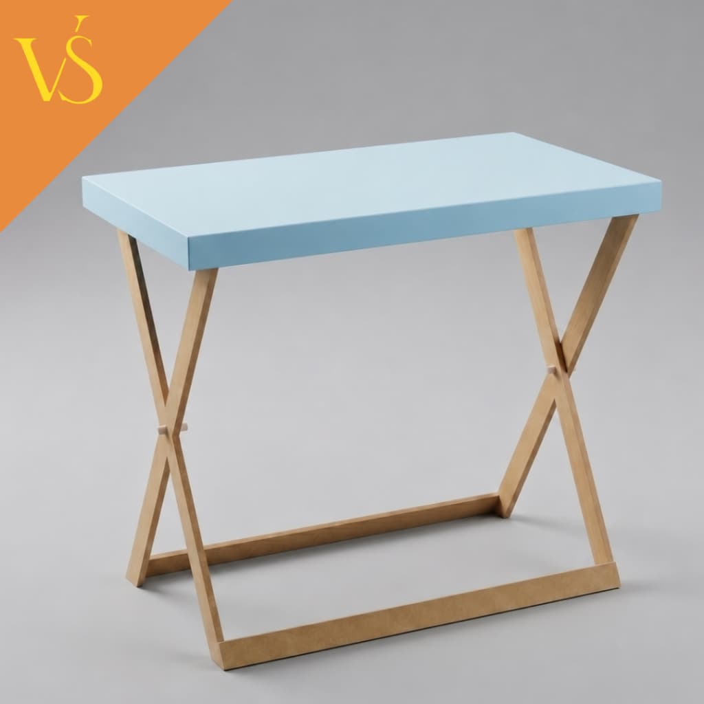 Mesa Cavalete Tampo Azul Para Decoração Pegue E Monte Festa Menino MDF Resistente