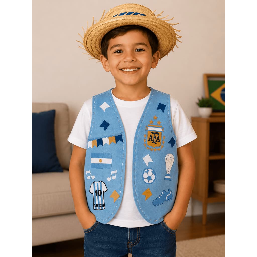 Colete Infantil Junino Argentina Personalizado com Nome
