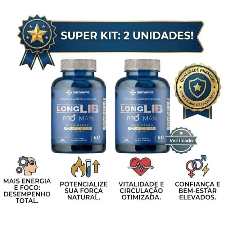 Kit 2 Suplemento para homem Força e Vitalidade - Genisis Nutrition