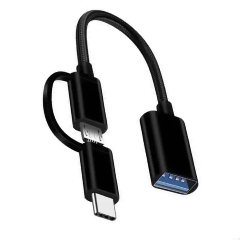 Cabo Adaptador Otg 2 Em 1 Micro-usb V8, Tipo-c P/ Usb 3.0 Conversor Android do celular Huawei Xiaomi