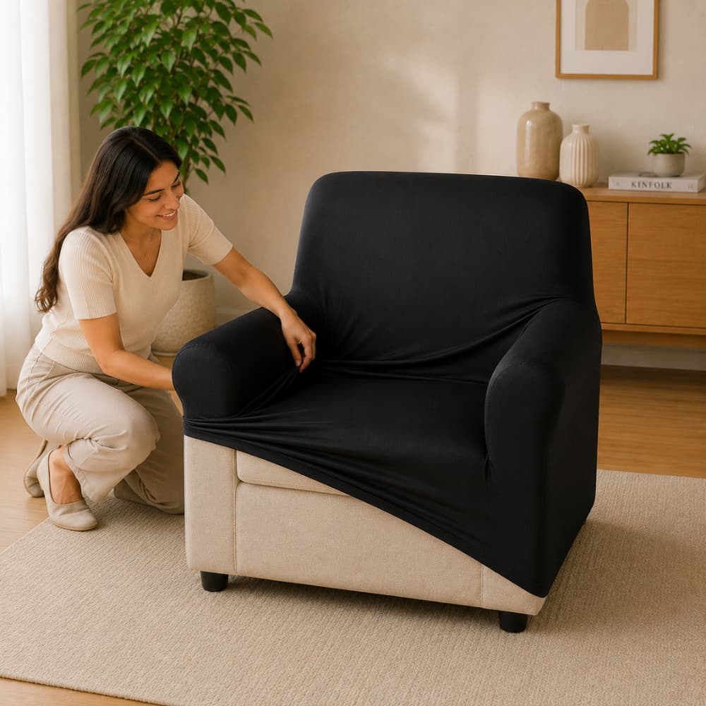 Capa de Sofa Coladinha Poltrona de 1 lugar diversas cores malha gel ajustável
