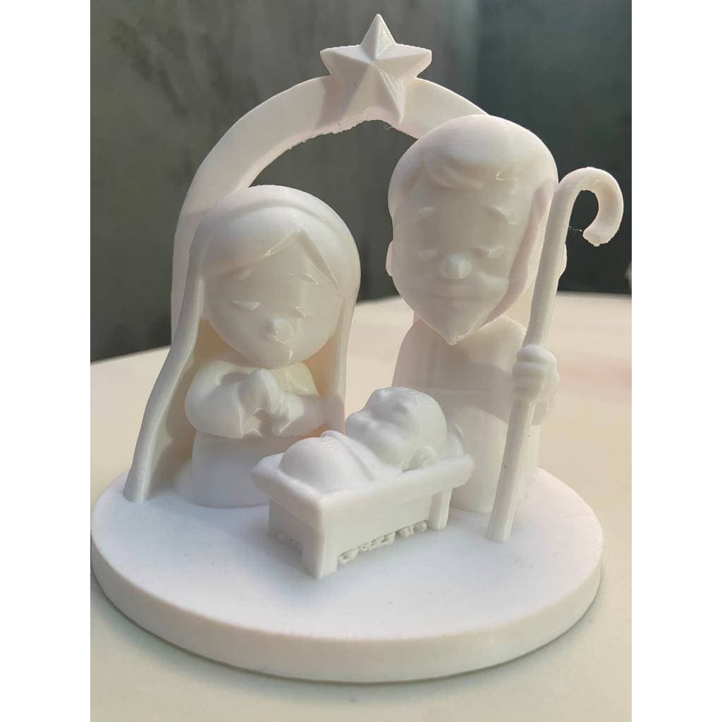 Presépio Decorativo Sagrada Família em Impressão 3D | Enfeite de Natal Religioso | Decoração Cristã para Mesa