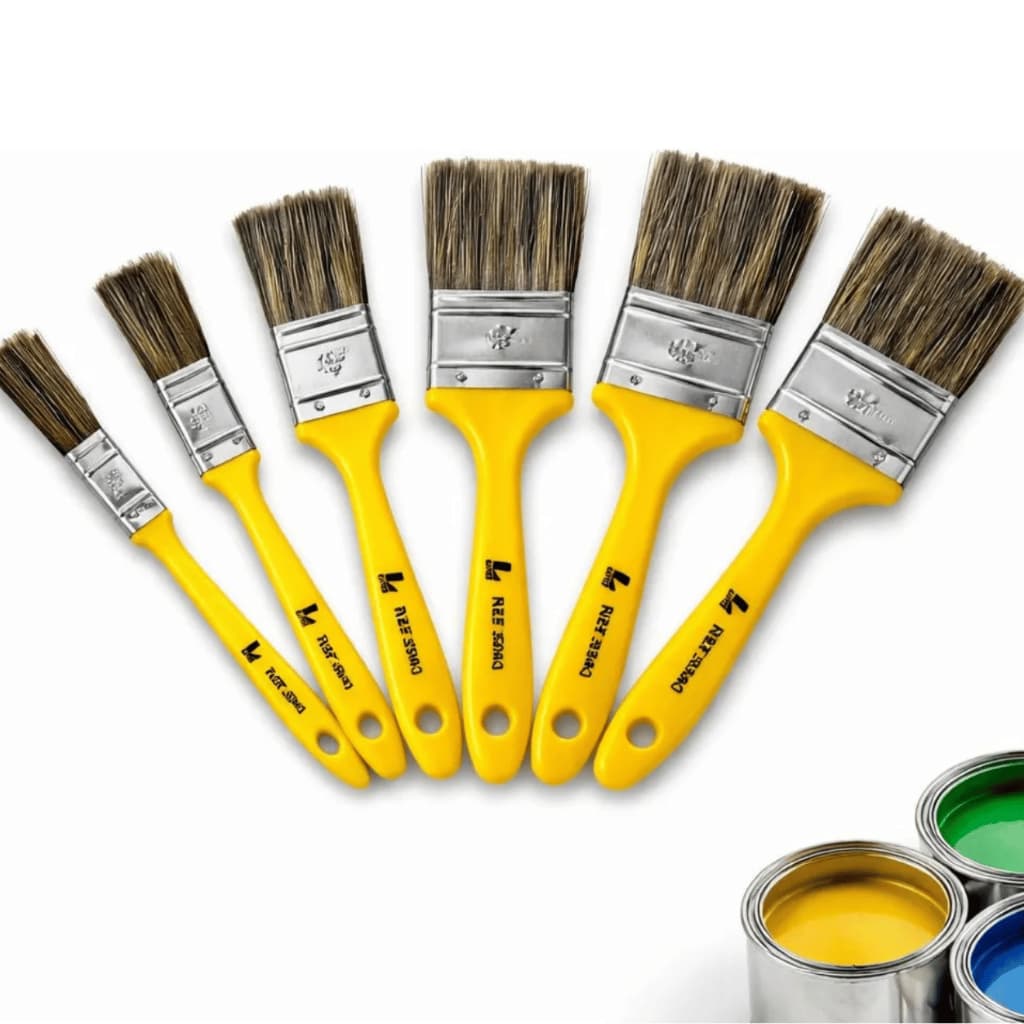 Kit 6 Pincéis Trincha Profissional Para Pintura Parede Tinta Látex Acrílica Verniz Madeira